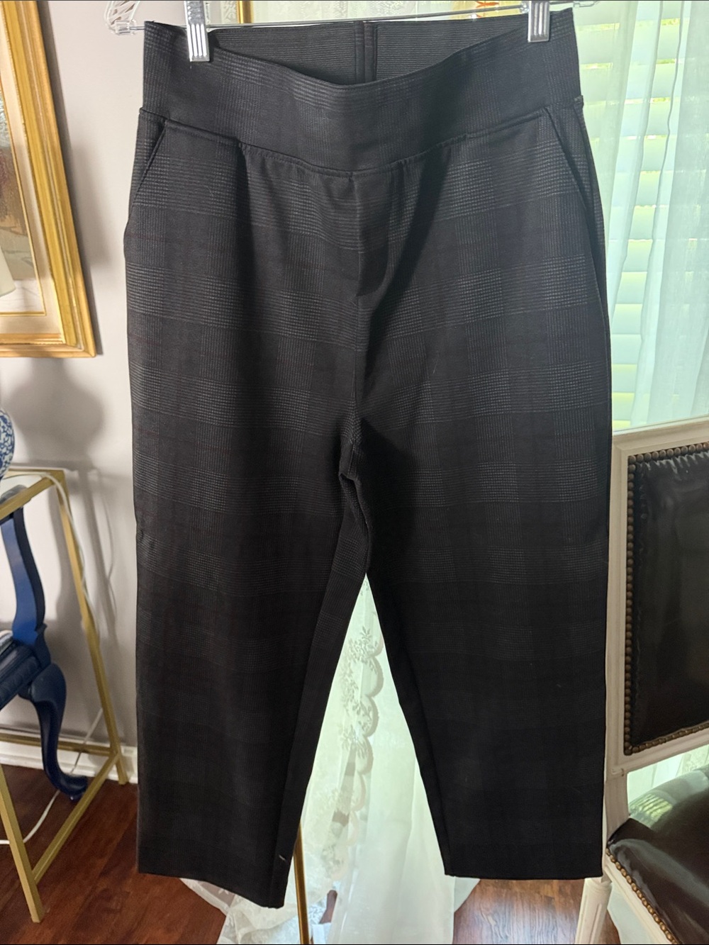 Zenana Outfitters Black Plaid Stretch Dress Pants